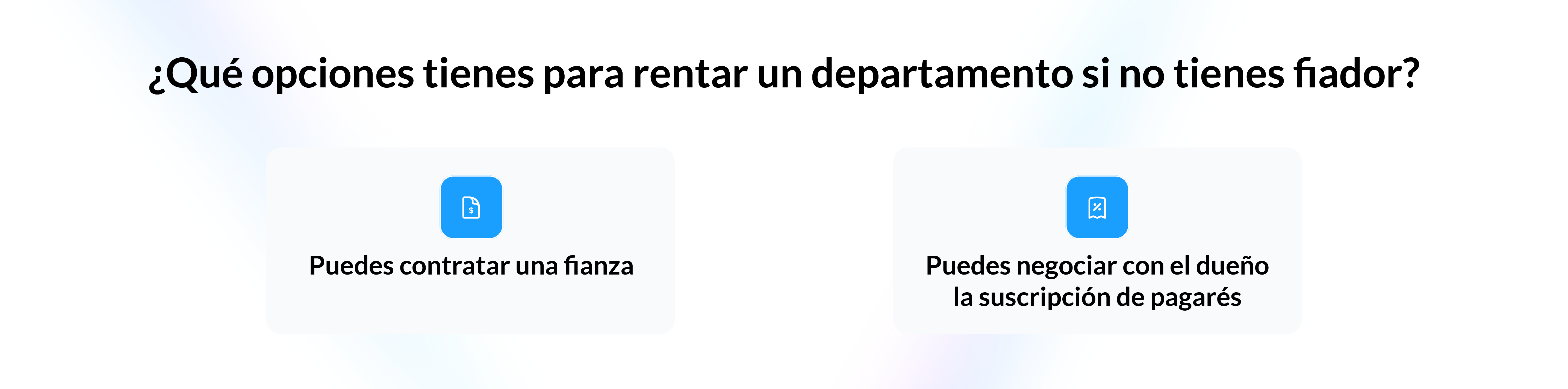 Imagen que muestra las opciones disponibles para poder rentar un departamento si no tienes fiador. 